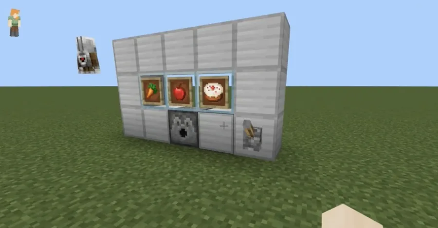 マイクラの授業でつくる自動でアイテムが出る装置の作品例