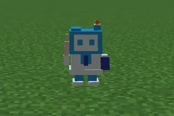 マインクラフトの中で、エージェントがプログラムどおりに動く様子